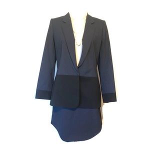 Gianni Bini Color Block Blue Black Skirt Suit 8/10